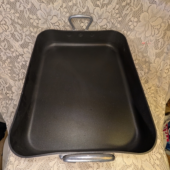 Sonoma Black Roasting Pan with Silver Handles - Picture 1 of 7